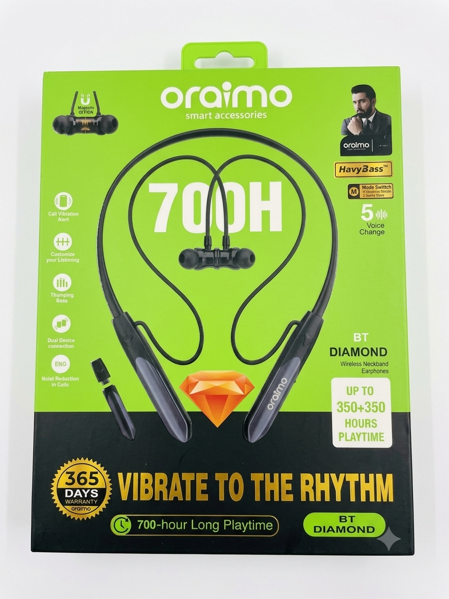Oraimo BT Diamond Wireless Neckband Earphones