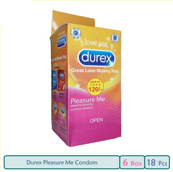 Durex Pleasure Me Condom 6 Pack 18 Pcs